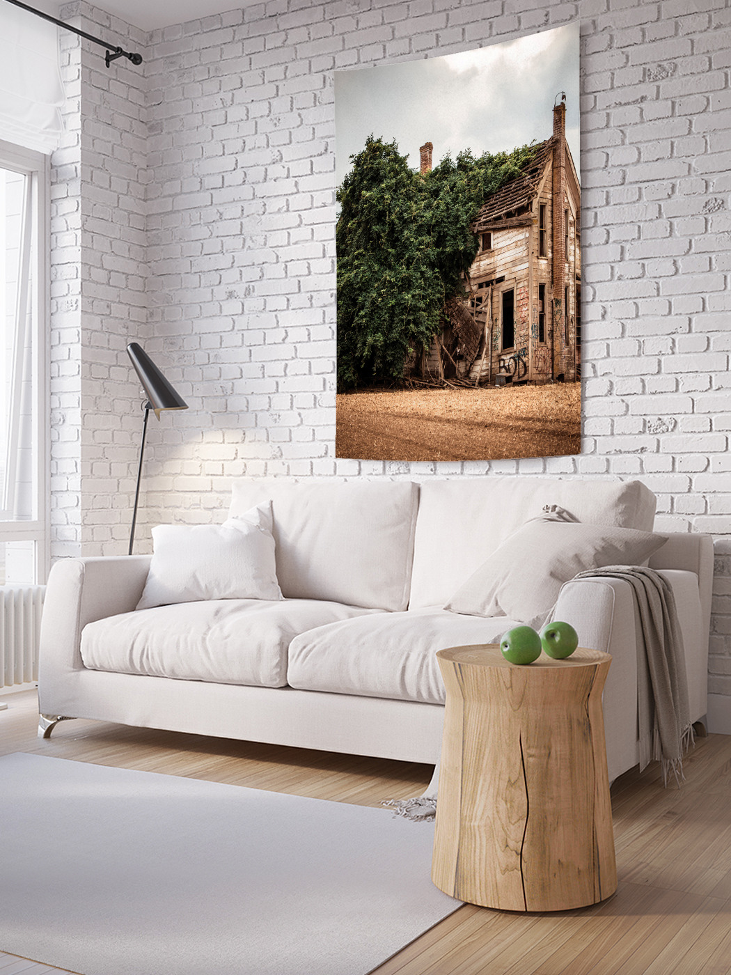 

Вертикальное фотопанно на стену JoyArty Заросший дом 100x150 см, Заросший дом