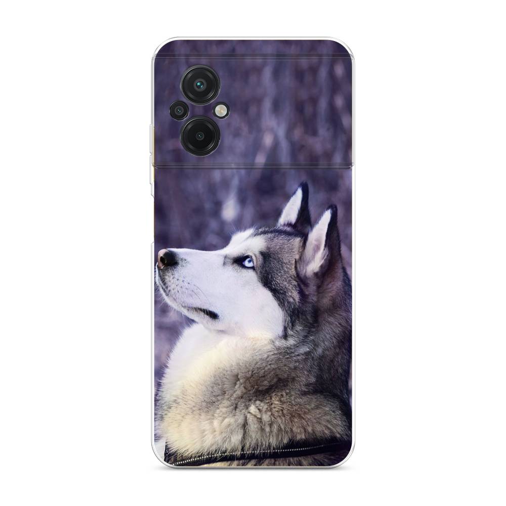 

Чехол на Xiaomi Poco M5 "Хаски 1", Фиолетовый;белый, 316450-1
