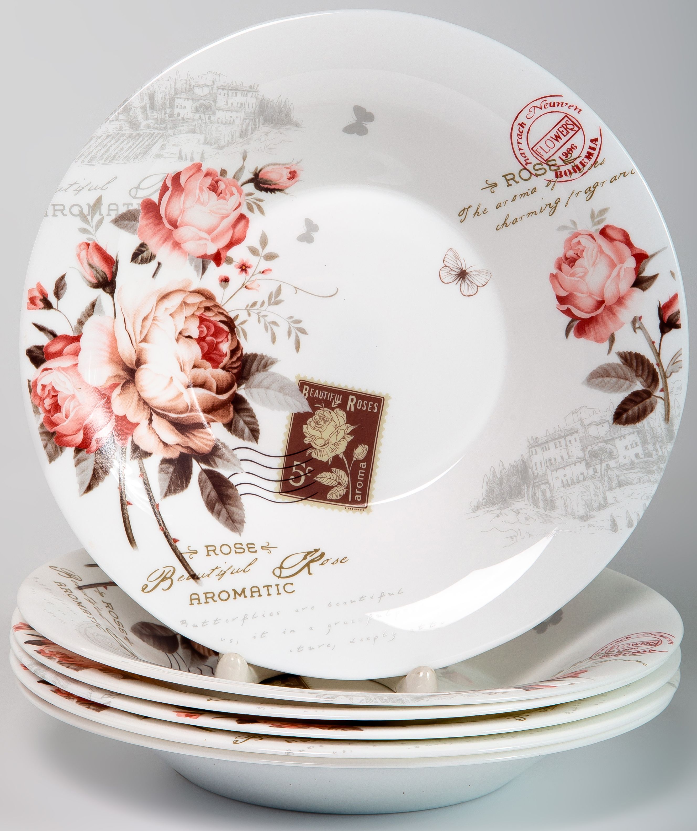 Набор тарелок Olaff Жозефина 22 см 6 штук 197-21018-6