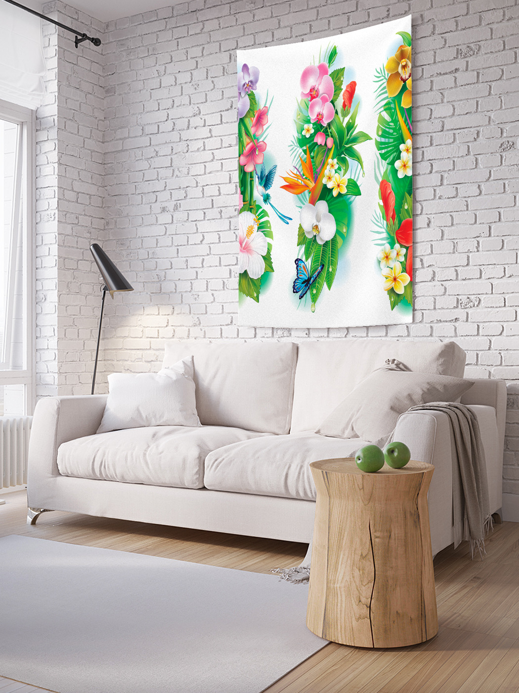 

Вертикальное фотопанно на стену JoyArty Цветочные полосы 100x150 см, Цветочные полосы