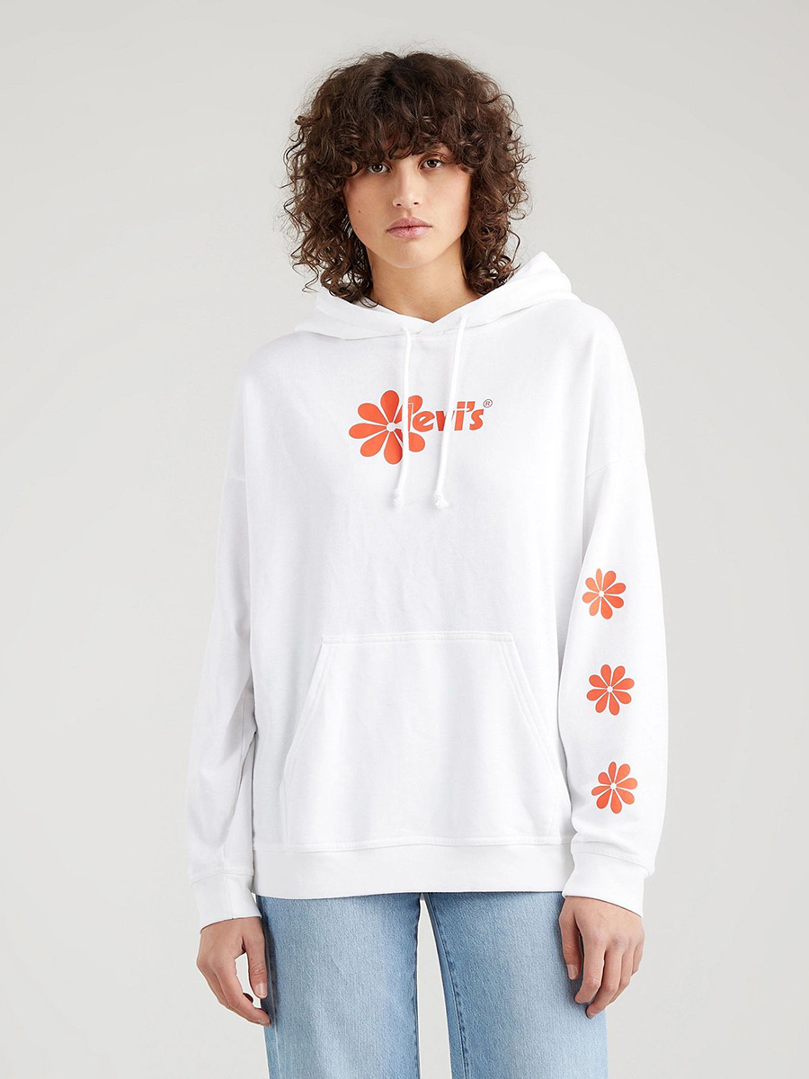 Худи женское Levi's Graphic Rider Hoodie белое XS