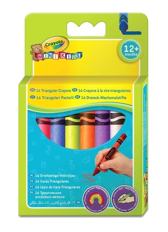 

16 смываемых треугольных восковых мелков, Crayola 52-016T