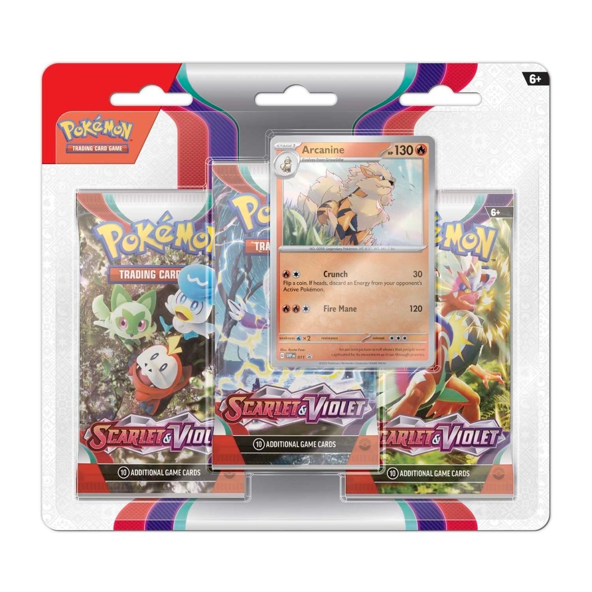 

Дополнение для игры Pokemon ККИ: Блистер Scarlet & Viole 3 бустера, карта Arcanine, Scarlet & Viole