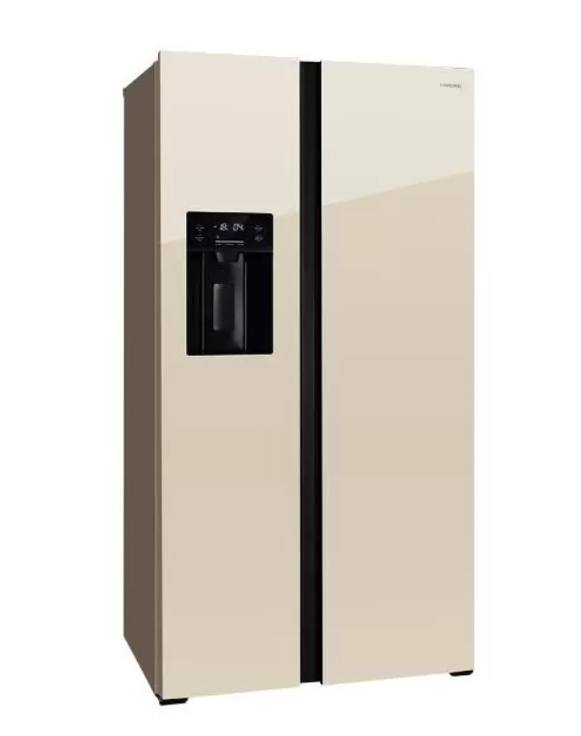 Холодильник Hiberg RFS-650DX NFGY бежевый двухкамерный холодильник hiberg rfc 400dx nfgy