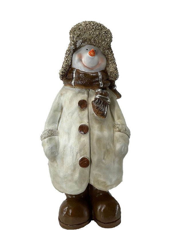 Новогодняя фигурка PositiveNew Снеговик в пальто и шапке НФ162 20x24x50 см