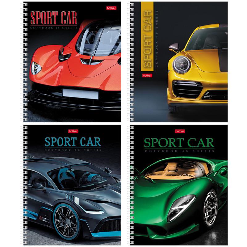 

Тетрадь 48л А5ф клетка на гребне выб лак 4 диз.в блоке серия -Sport car-