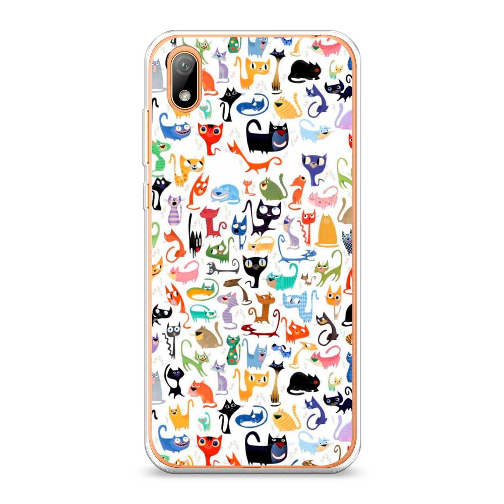 

Чехол на Huawei Y5 2019 "Цветные коты", Разноцветный, 69050-1