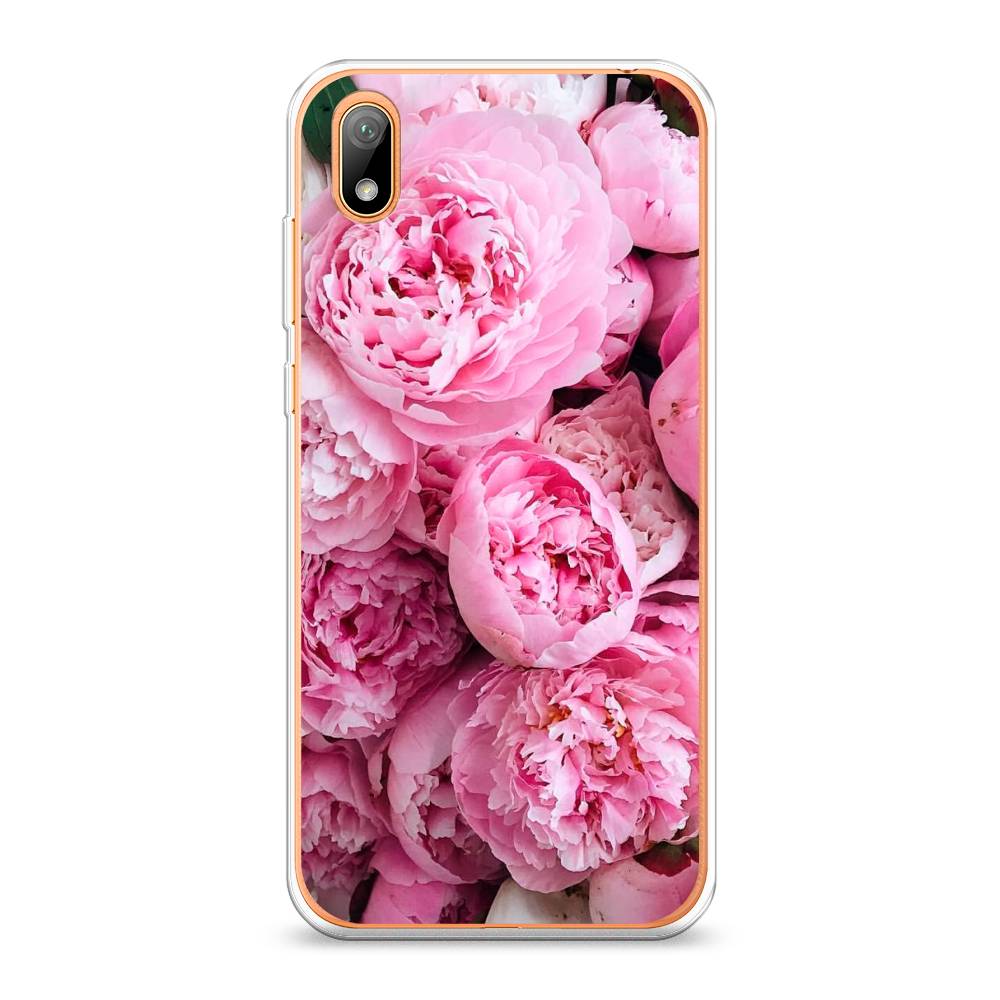 

Чехол на Huawei Y5 2019 "Розовые пионы", Бежевый;розовый, 69050-2