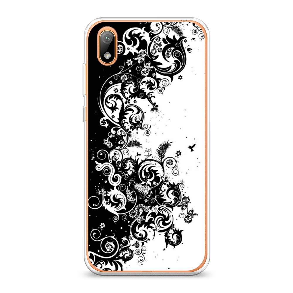 

Чехол на Huawei Y5 2019 "Черно белый узор", Белый;черный;серый, 69050-3