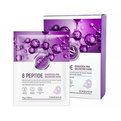 фото Маска тканевая с пептидным комплексом enough premium 8 peptide sensastion 25мл*10шт