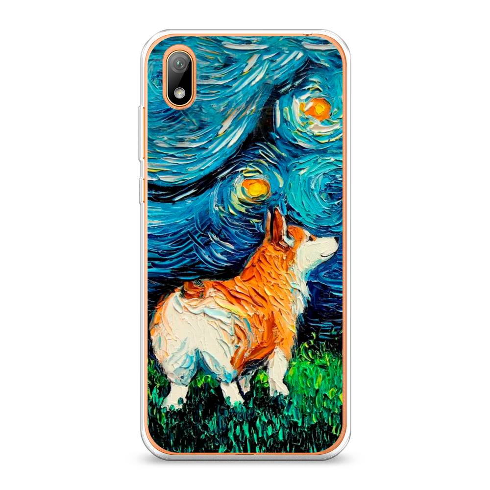 

Чехол на Huawei Y5 2019 "Корги звёздная ночь", Коричневый;белый;зеленый, 69050-1