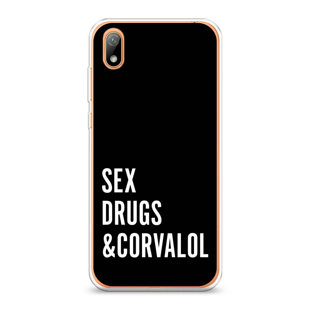 

Чехол на Huawei Y5 2019 "Corvalol", Черный;серый;белый, 69050-6