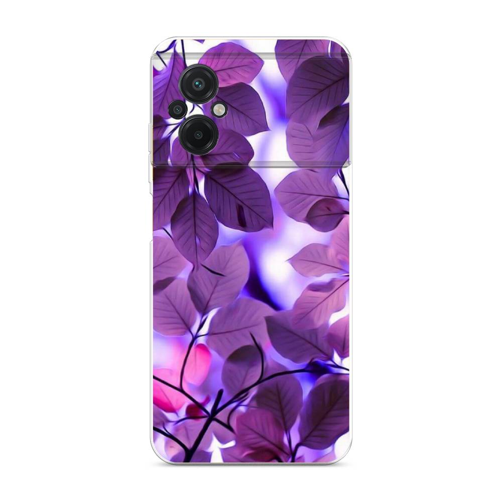 

Чехол на Xiaomi Poco M5 "Сиреневые листики", Фиолетовый;голубой, 316450-2