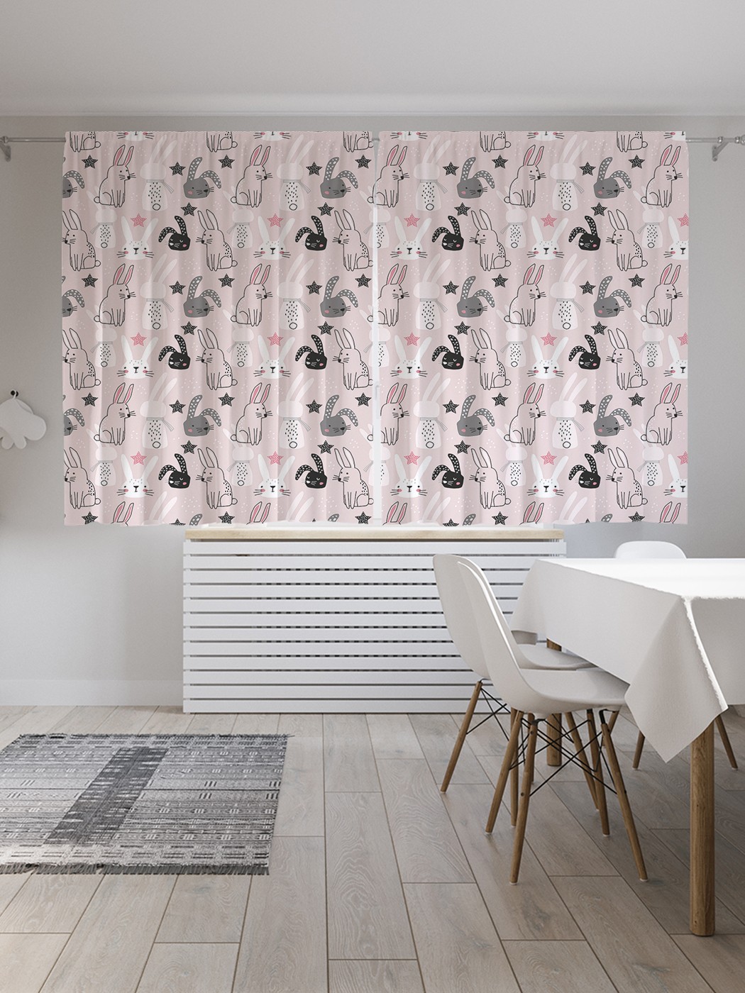 

Классические шторы JoyArty "Зайчики", серия Oxford DeLux, 2 полотна 145x180 см, Зайчики