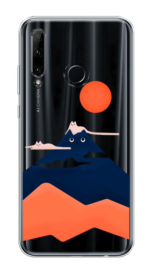 

Чехол на Honor 10i/20 Lite 2019/20e/Huawei P Smart Plus 2019 "Кот-гора", Черный;оранжевый, 68950-4