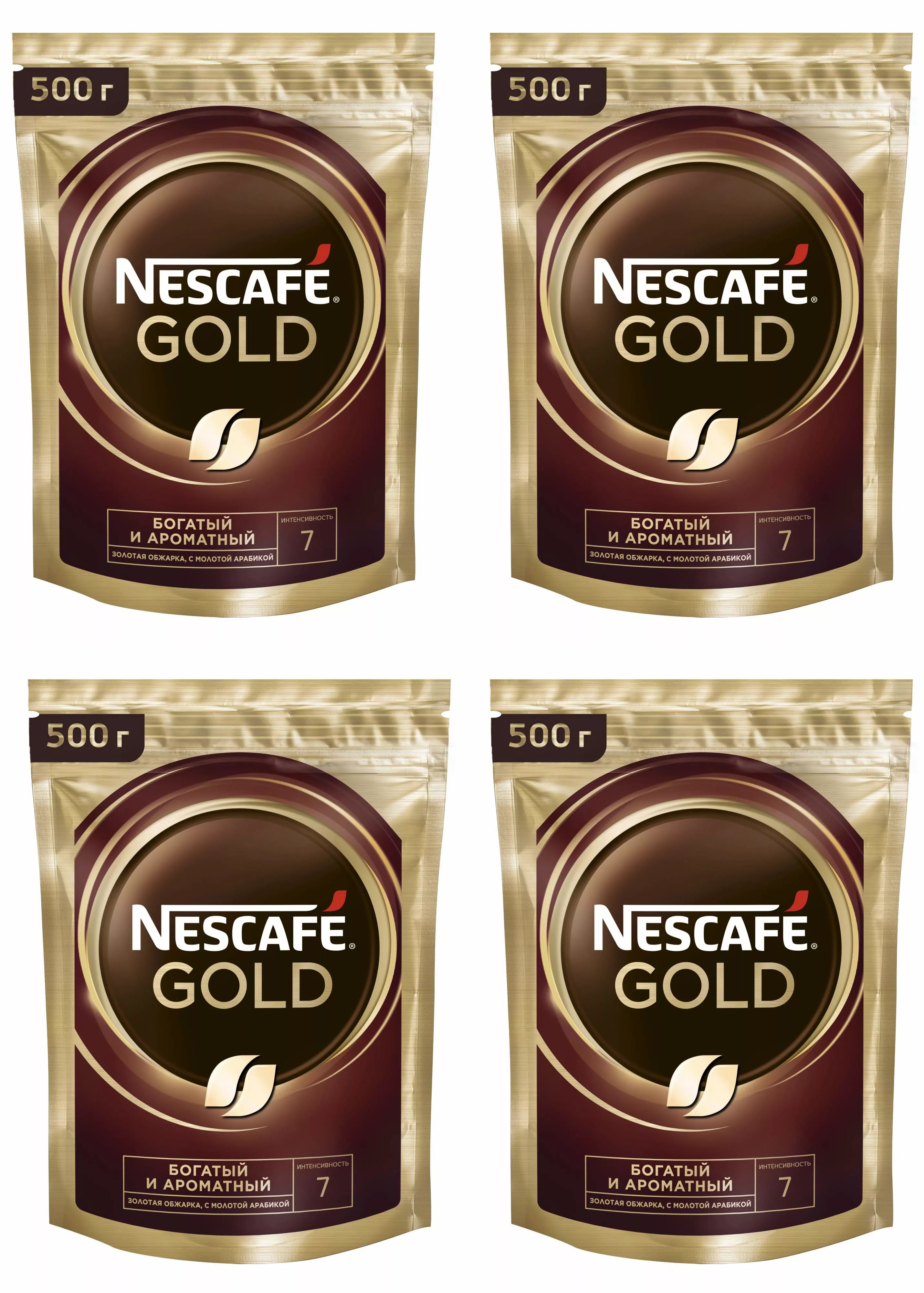 Nescafe Кофе растворимый Nescafe Gold c добавлением молотого 500 г м/у 4 штуки