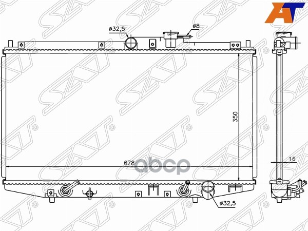 

SAT ST-10-0049 Радиатор HONDA ACCORD/TORNEO CF/CL 1.8/2.0/2.3 97-02 TOYO 1шт