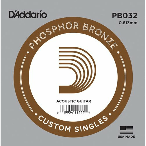 

Cтруна для акустической гитары DAddario PB032 Phosphor Bronze, PB032 Phosphor Bronze