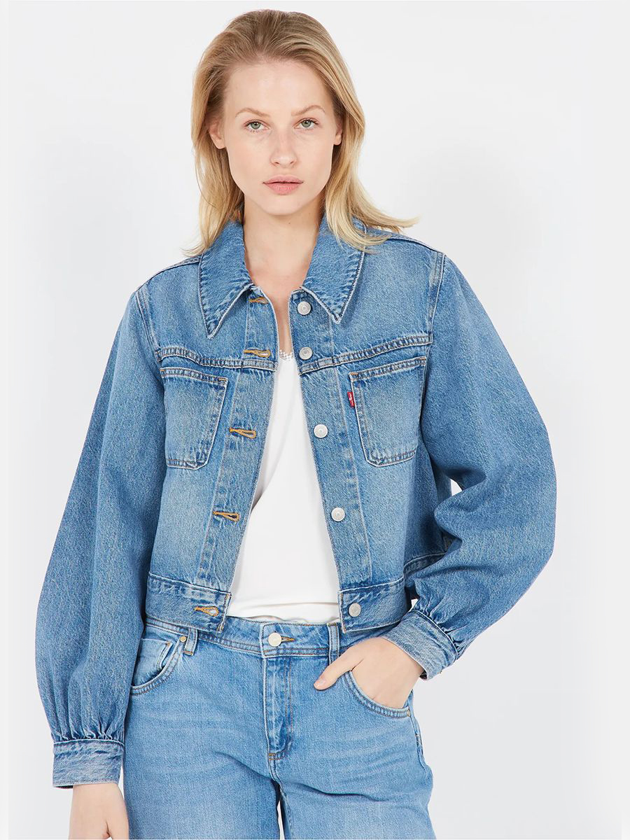 

Джинсовая куртка женская Levi's SLOUCH SLEEVE TRUCKER JACKET синяя M, SLOUCH SLEEVE TRUCKER JACKET