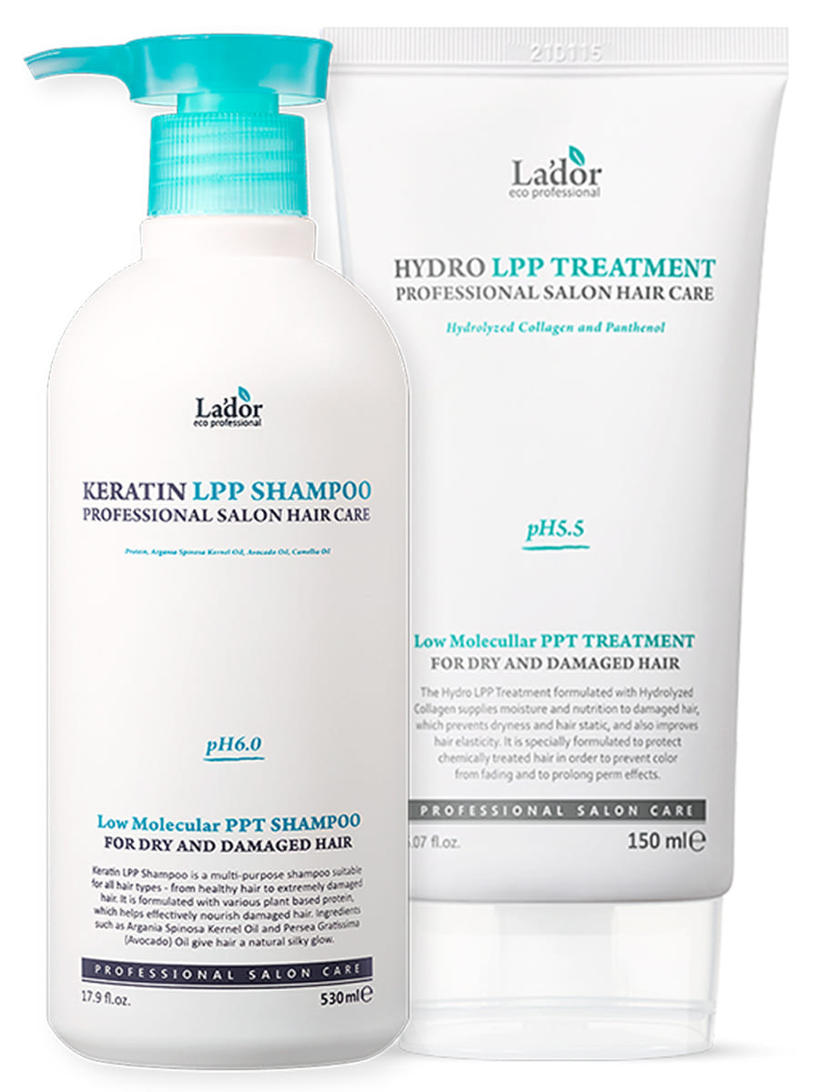 Набор Lador шампунь Keratin LPP Shampoo 530 мл маска LPP Treatment 150 мл 1697₽