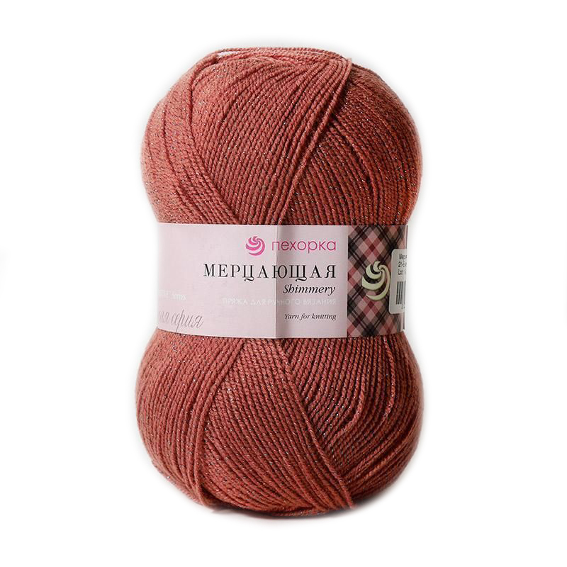 

Пряжа Пехорка 'Мерцающая', 100г, 430м (акрил, метанит) (21 брусника), 5 мотков, Красный