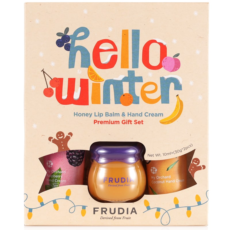 Подарочный набор Frudia Зимний Hello Winter 2 малина кокос 10 мл + 30 г 2шт крем для рук frudia my orchard cactus 30 мл