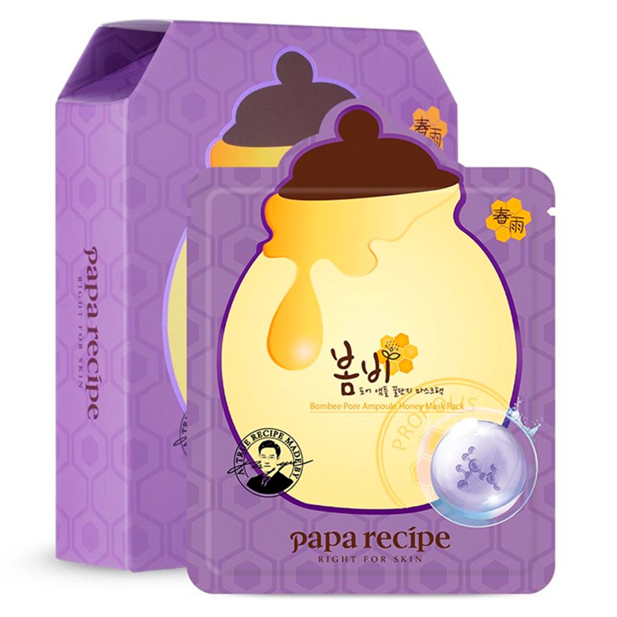 

Маска Papa Recipe тканевая для сужения пор Bombee Pore Ampoule Honey Mask Pack