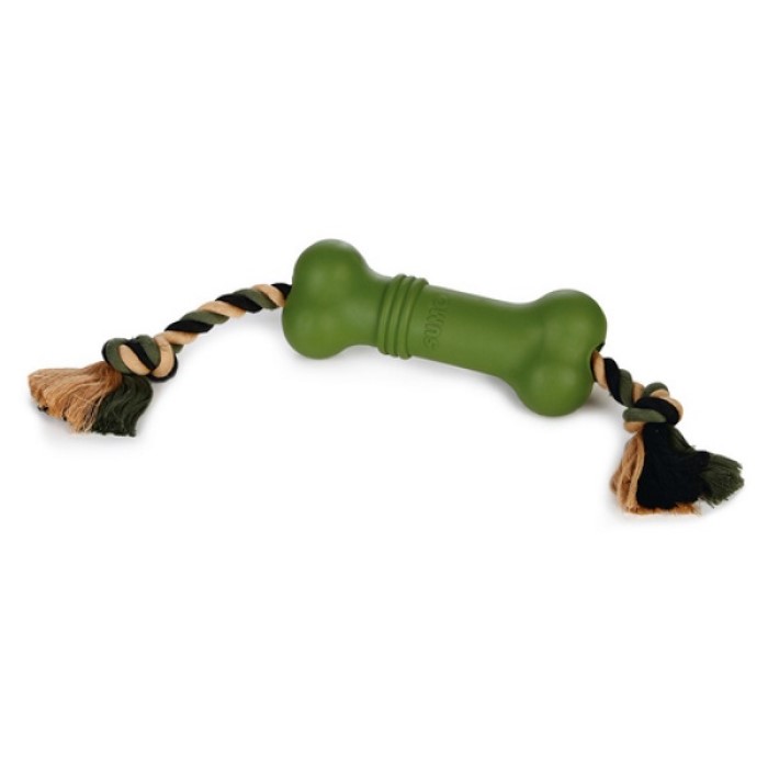 фото Грейфер для собак i.p.t.s sumo fit bone косточка на канате, зеленый, длина 20 см