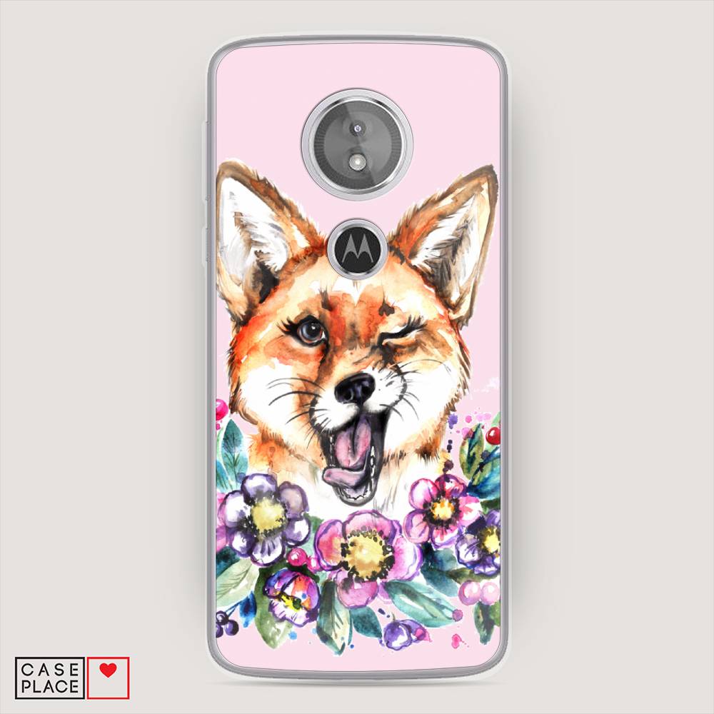 

Чехол Awog на Motorola Moto E5 / Моторола Мото E5 "Подмигивающая лиса", Разноцветный, 241050-10