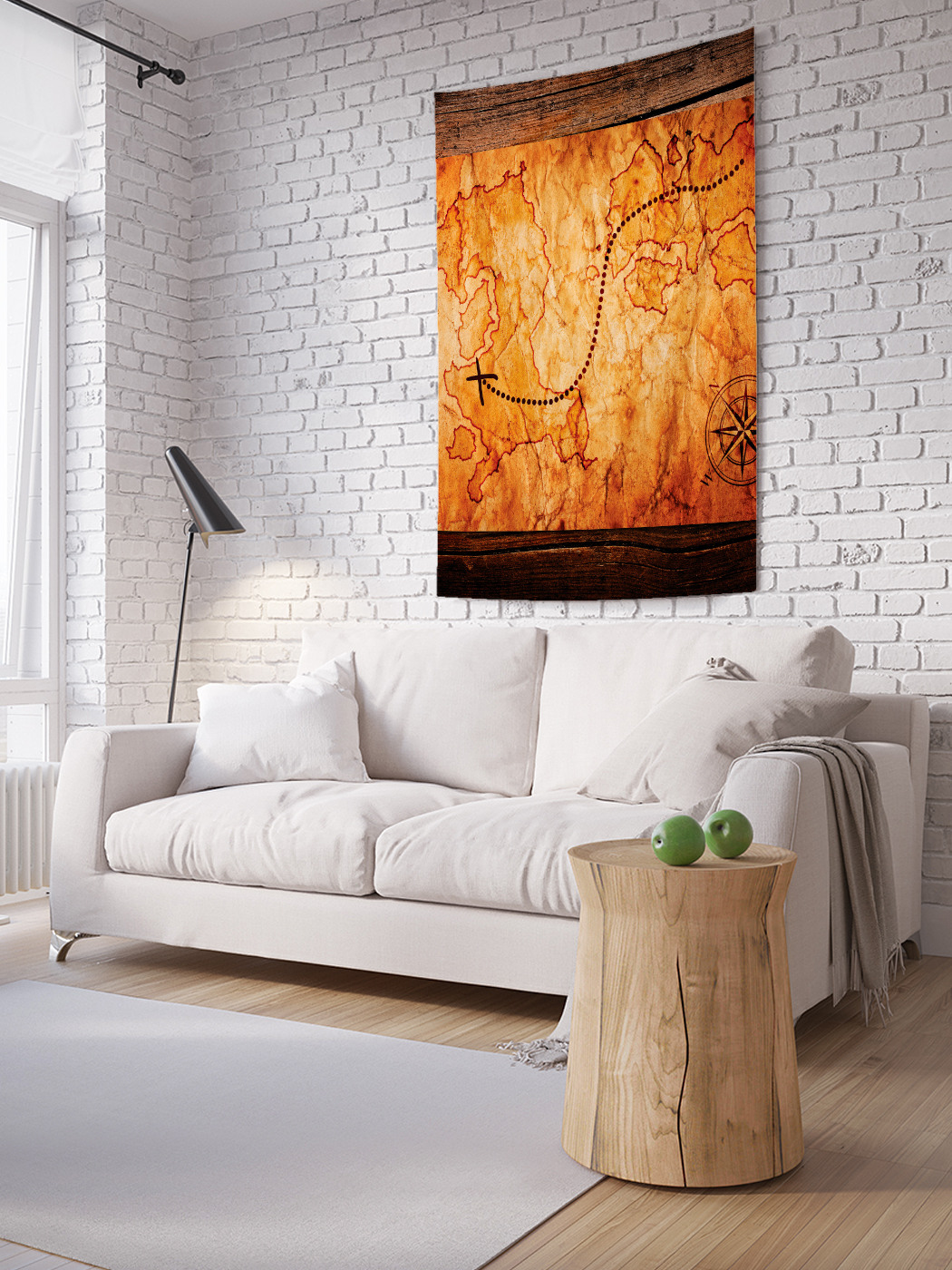 

Вертикальное фотопанно на стену JoyArty Метка на карте 100x150 см, Метка на карте