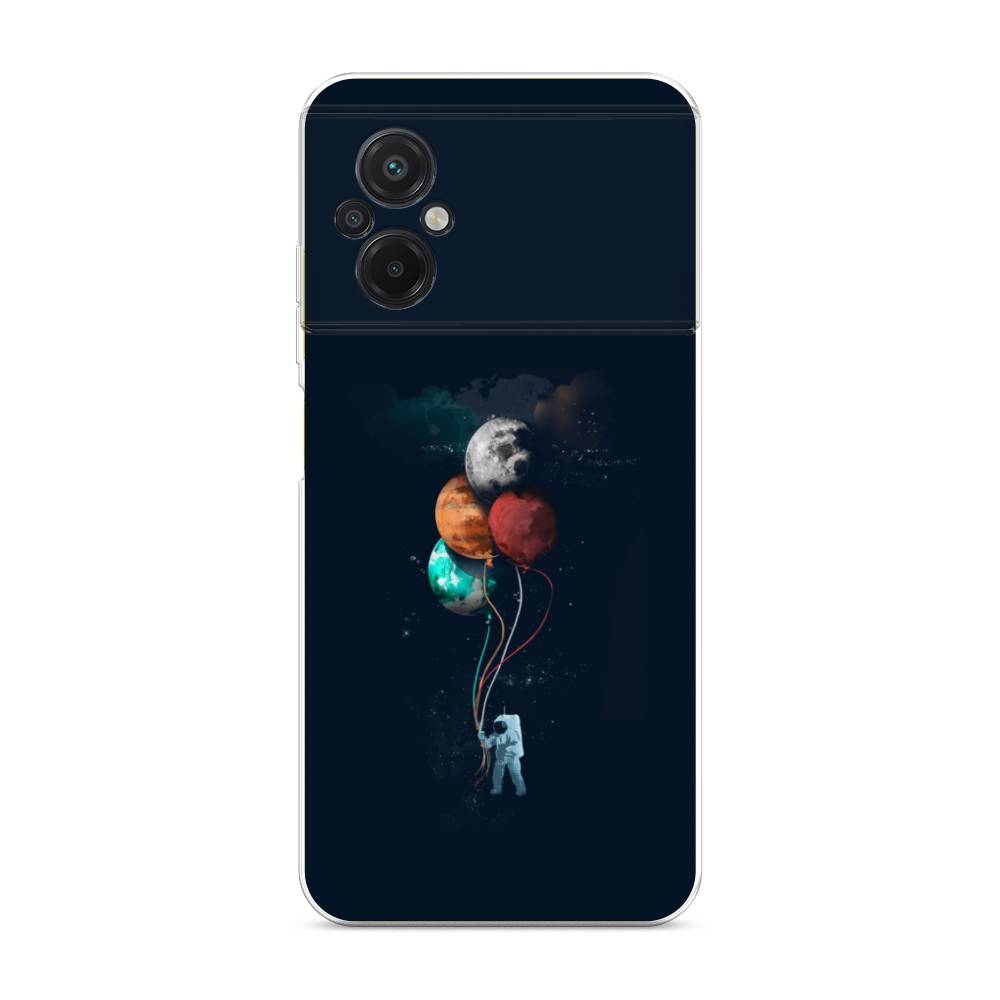 

Чехол на Xiaomi Poco M5 "Космонавт с шариками", Разноцветный, 316450-4