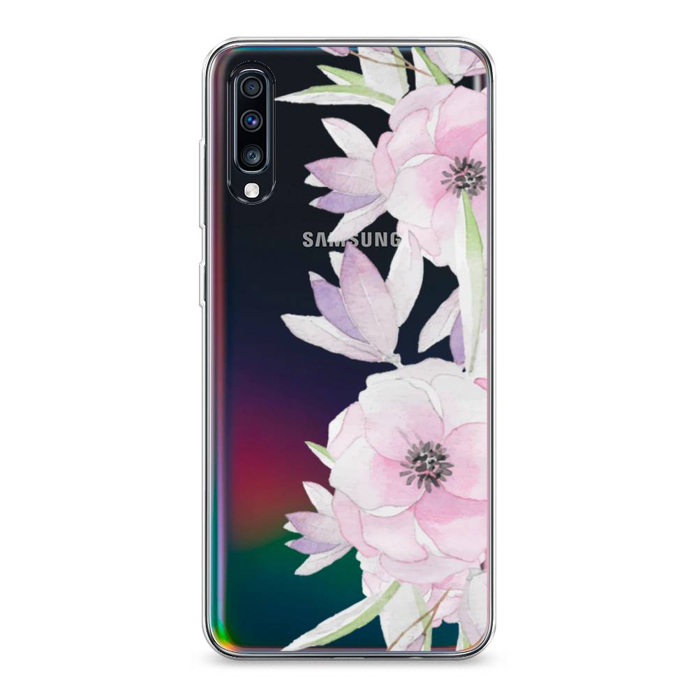 фото Силиконовый чехол "нежные анемоны" на samsung galaxy a70 awog