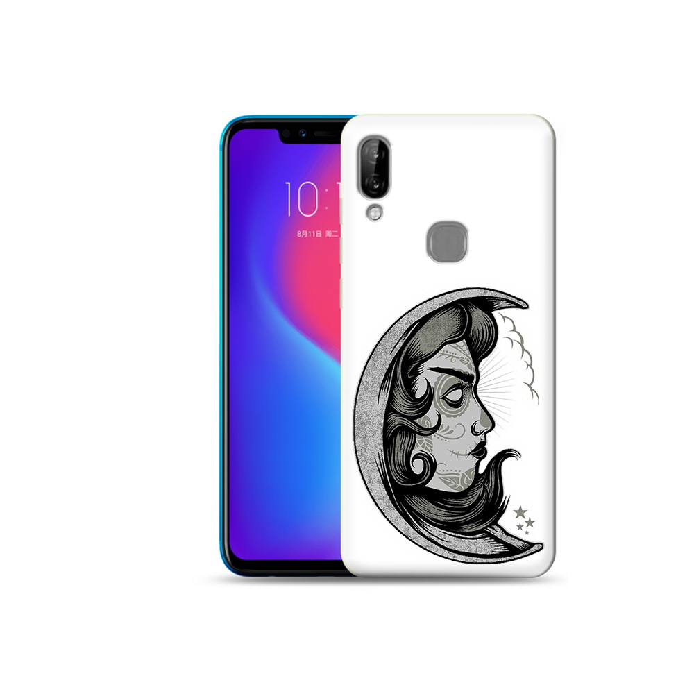 

Чехол MyPads Tocco для Lenovo S5 Pro черно белая луна с лицом, Прозрачный, Tocco