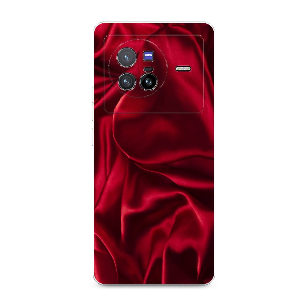 фото Силиконовый чехол "текстура красный шелк" на vivo x80 awog