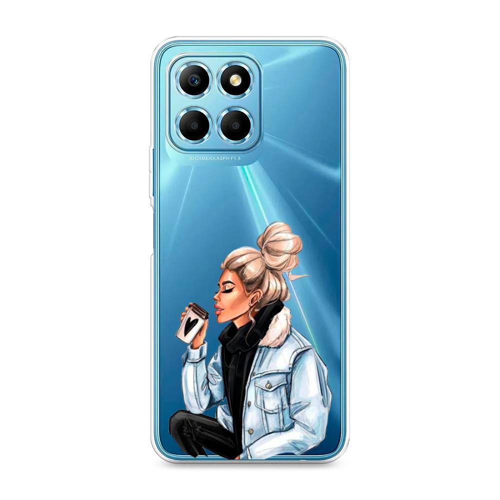 

Чехол Awog 6120250-7 для Honor X6s "Cute girl", Бежевый;черный;голубой, 6120250-7