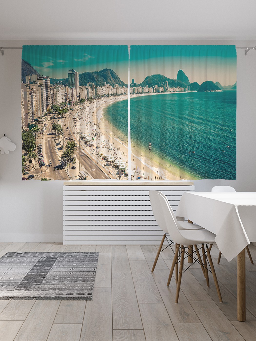 

Классические шторы JoyArty "Пляж Копакабана", серия Oxford DeLux, 2 полотна 145x180 см, Пляж Копакабана