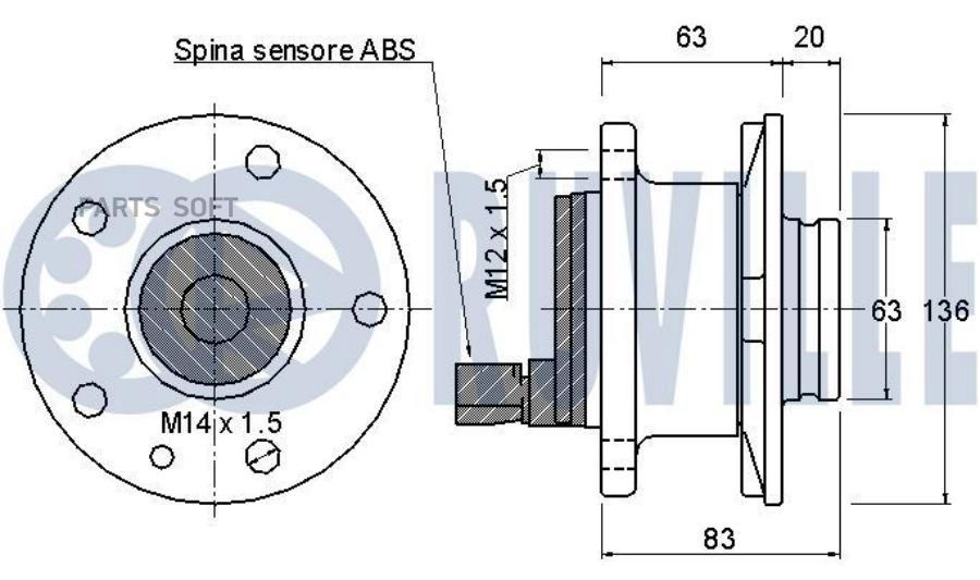 

Ступица Колеса В Сборе Volvo V70/S80/Xc70 <16/S60 <19/V60 <18/V70/V60 <15