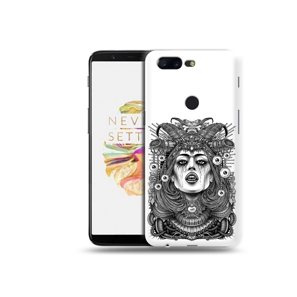 

Чехол MyPads Tocco для OnePlus 5T портрет девушки черно белый, Прозрачный, Tocco