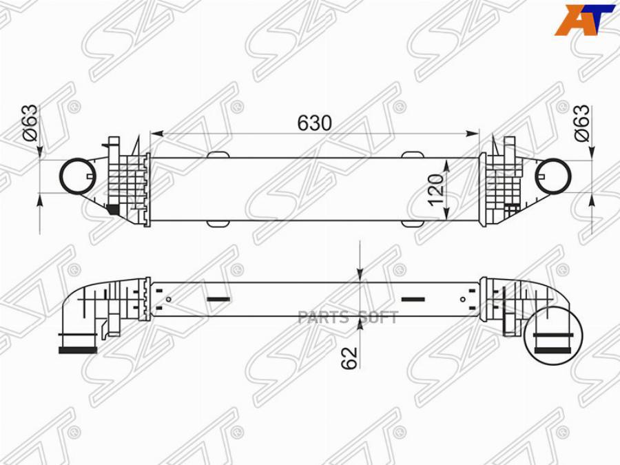 

Радиатор Интеркулера Mercedes Benz C-Class W204 06-14/E-Class W212 09- Sat арт. ST-A204500