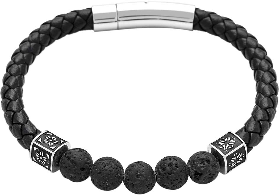 

Браслет из кожи/стали р. 23 TecArt L500304B, лава, L500304B