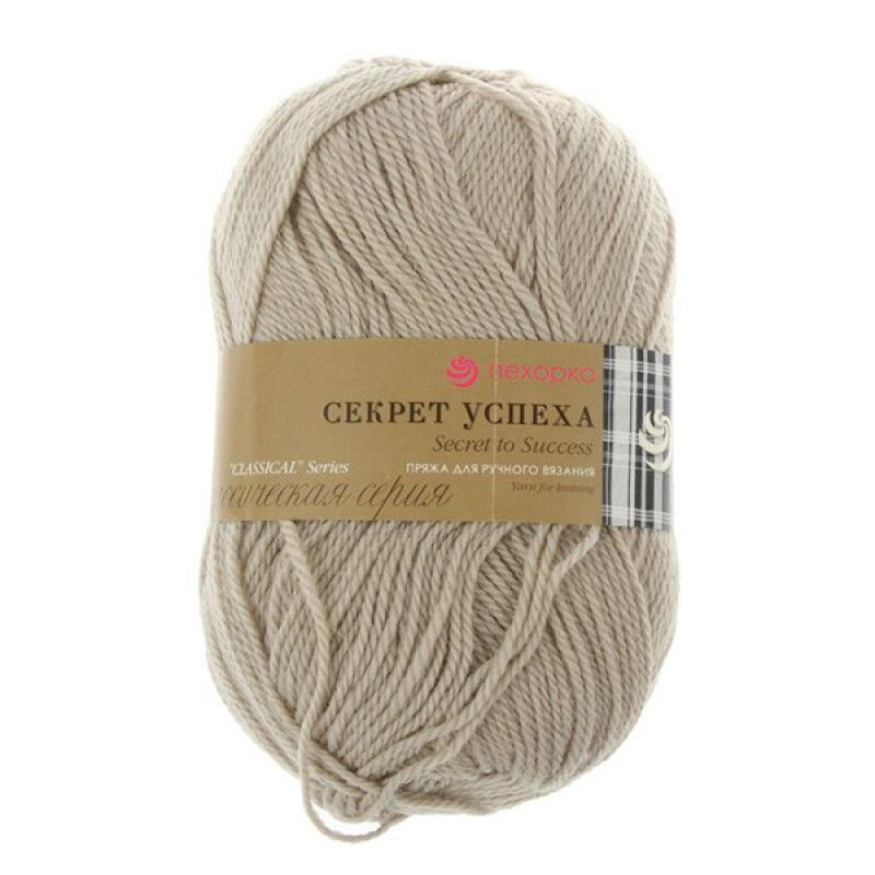 

Пряжа Пехорка 'Секрет успеха', 100г, 250м (100% шерсть) (181 жемчуг), 10 мотков