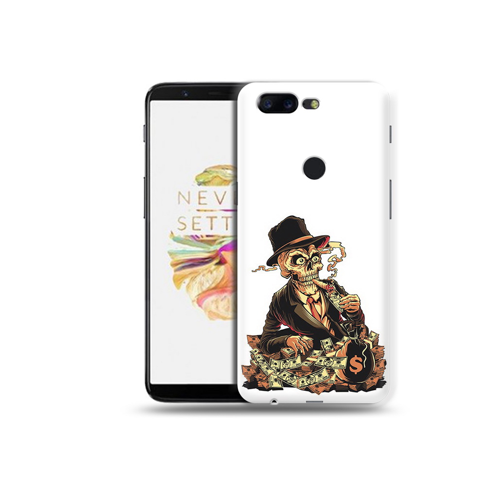 

Чехол MyPads Tocco для OnePlus 5T нарисованный череп с сигаретой, Прозрачный, Tocco