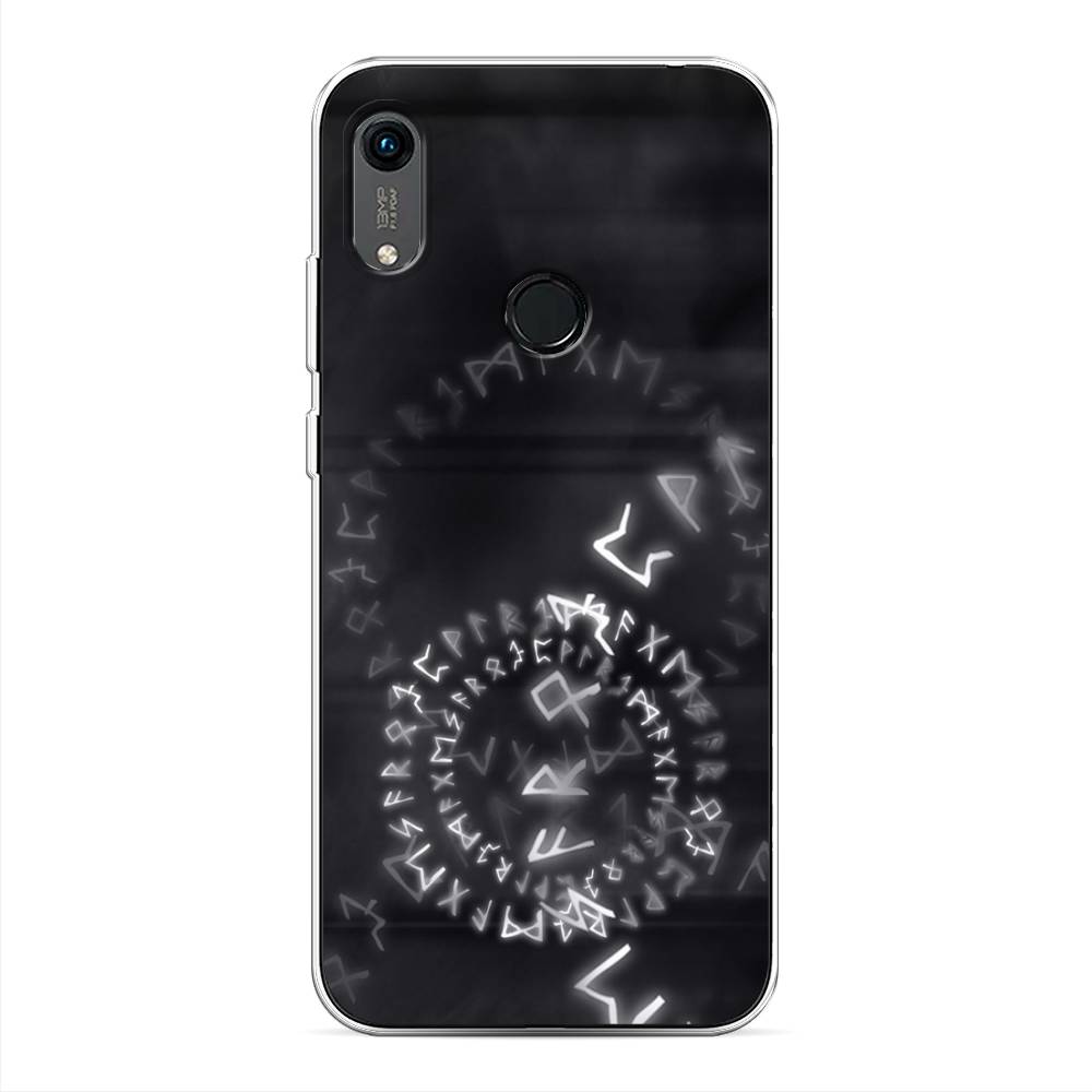 

Чехол на Huawei Y6 2019 "Руны", Серый;черный, 68750-3
