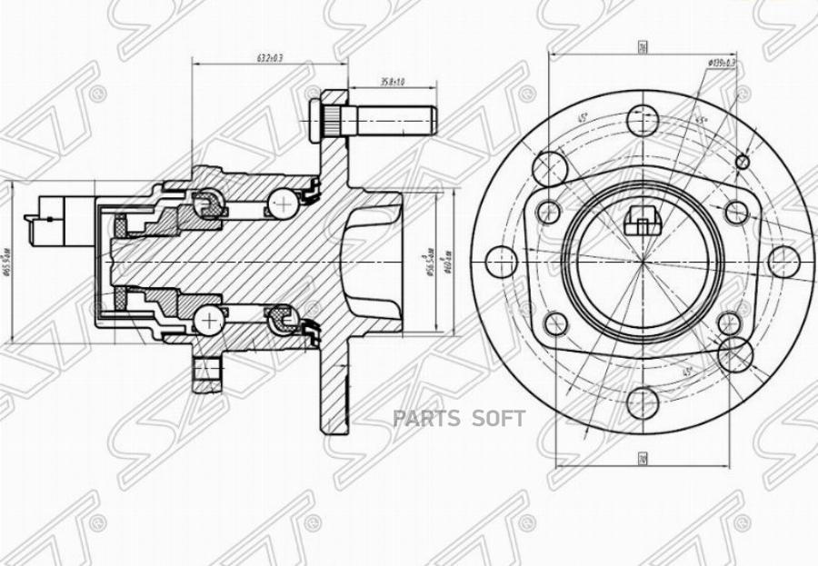 

Ступичный Узел Задн. Chevrolet Lacetti/Epica (С Abs) Sat арт. ST-96639607