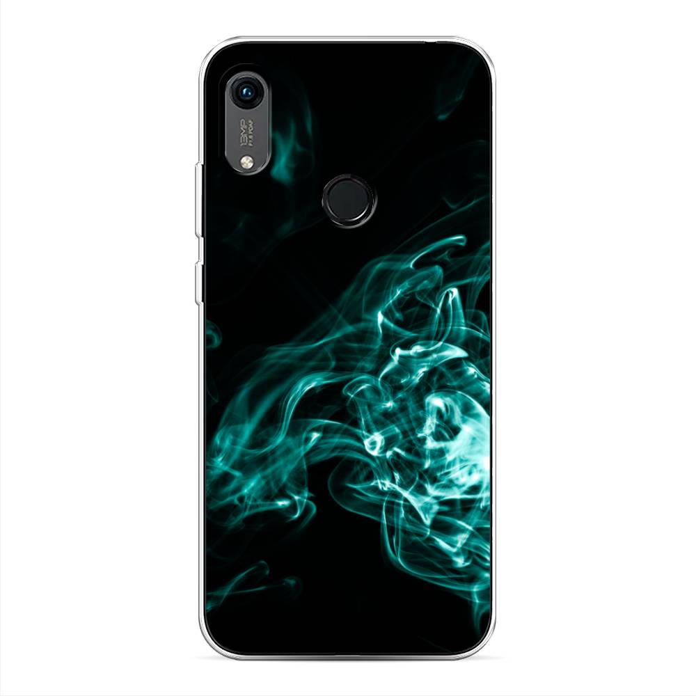 

Чехол на Huawei Y6 2019 "Дым", Голубой;черный, 68750-3