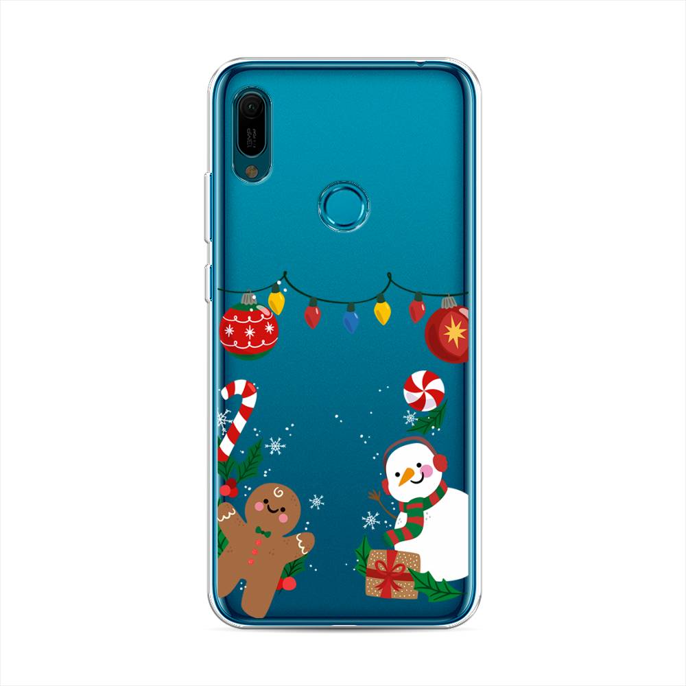 

Чехол на Huawei Y6 2019 "Новогоднее настроение", Коричневый;красный;зеленый, 68650-5