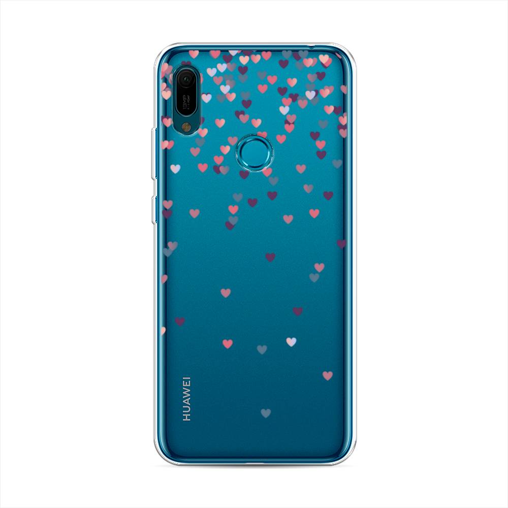 

Чехол на Huawei Y6 2019 "Посыпка сердечки", Розовый;фиолетовый, 68650-3