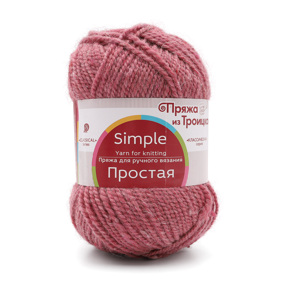 

Пряжа из Троицка 'Простая', 100г, 200м (шерсть, акрил) (816 красный меланж), 10 мотков, Розовый