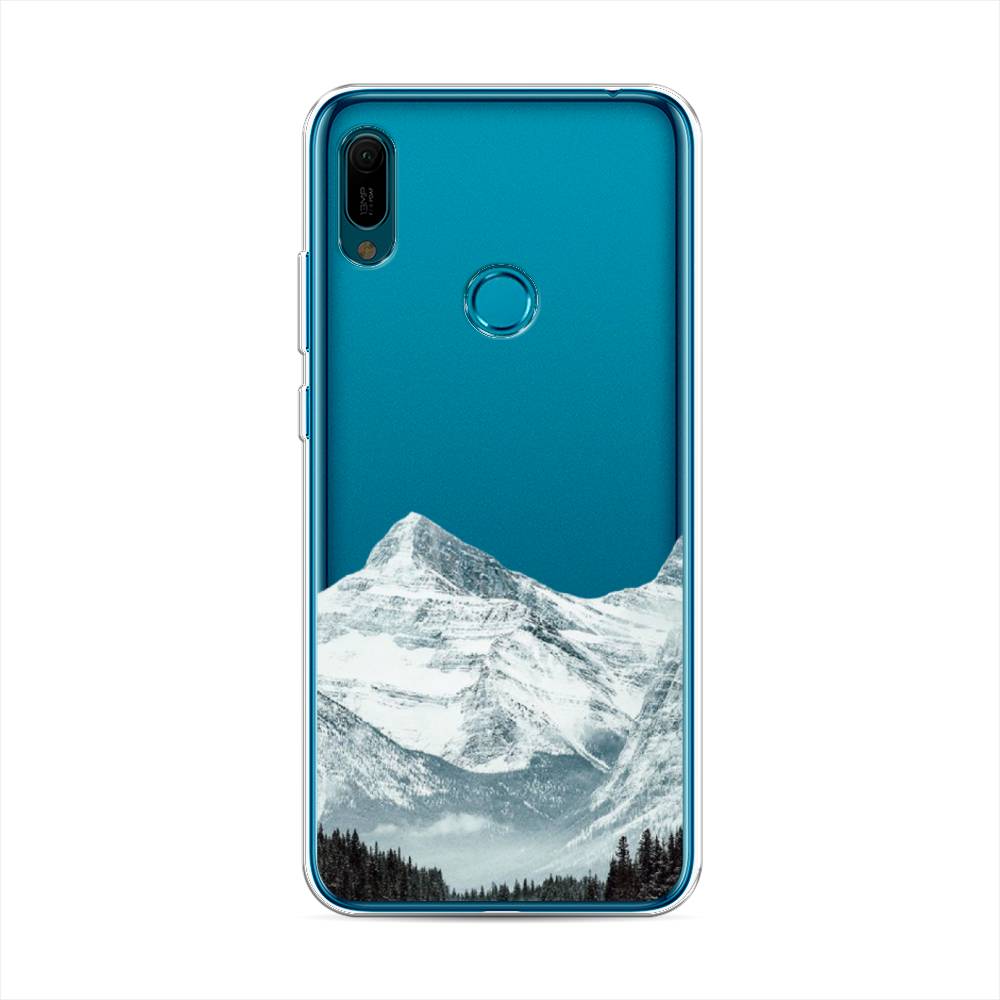

Чехол на Huawei Y6 2019 "Горы арт 1", Белый;зеленый, 68650-2