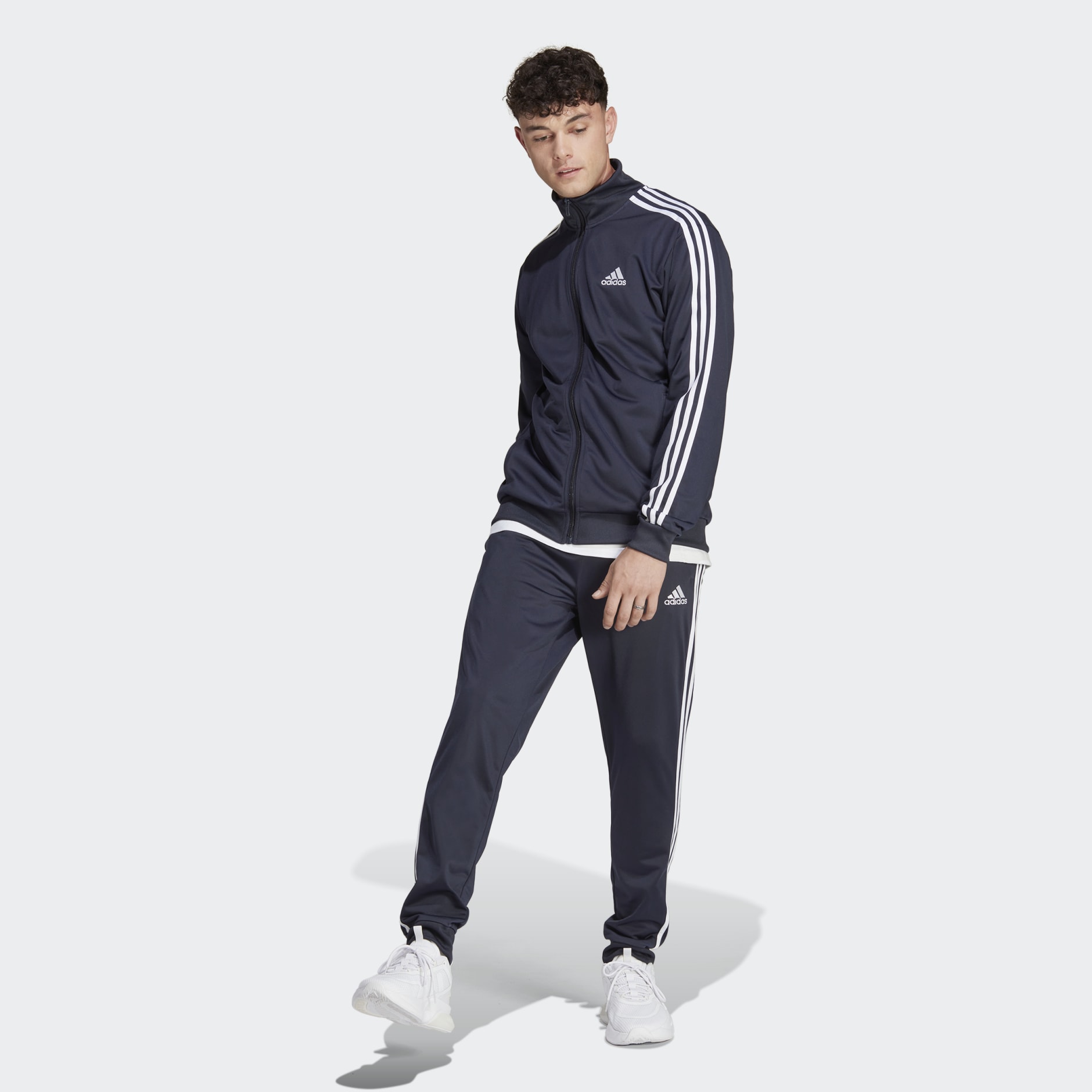 Костюм мужской Adidas Basic 3-Stripes Tricot Tracksuit синий L